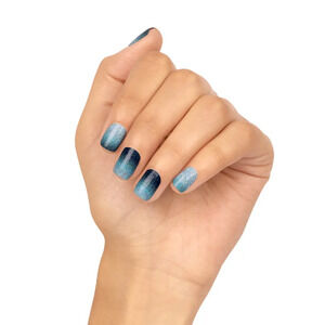 Color Street Festival of Lights Nail Strips FDG438 Blue Glitter NIP